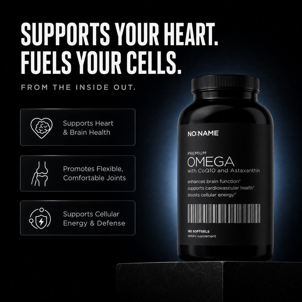 NO NAME Triple-Strength Omega-3 benefits: heart, brain, joint, and cellular energy support